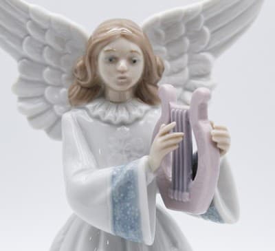 Lladro Heavenly Harpist Handmade In Spain Angel Daisa Porcelain Figurine In Box - Thumbnail 4
