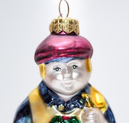 Vtg Dept. 56 Tiny Tim Christmas Carol Dickens Blonde Hair Glass Ornament - Thumbnail 2