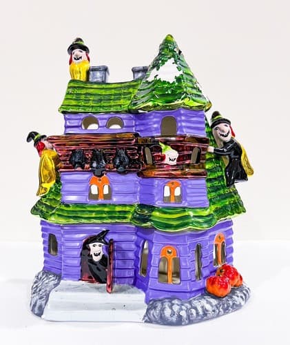 Vintage Christopher Radko Witch Manor Holiday Lighted Halloween Lantern w/ Box - Thumbnail 11
