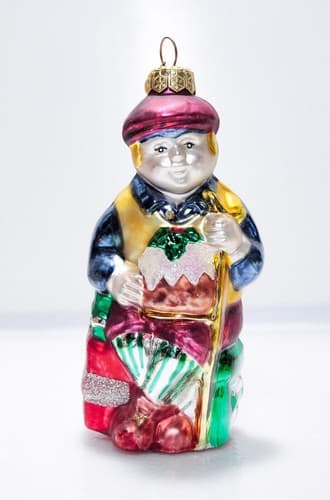 Vtg Dept. 56 Tiny Tim Christmas Carol Dickens Blonde Hair Glass Ornament - Thumbnail 6