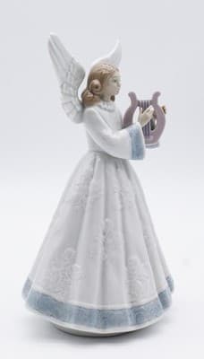 Lladro Heavenly Harpist Handmade In Spain Angel Daisa Porcelain Figurine In Box - Thumbnail 8