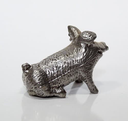 YORKSHIRE DESIGN INC Vintage Silver Miniature Pewter Pig Figurine 1980 - Thumbnail 2