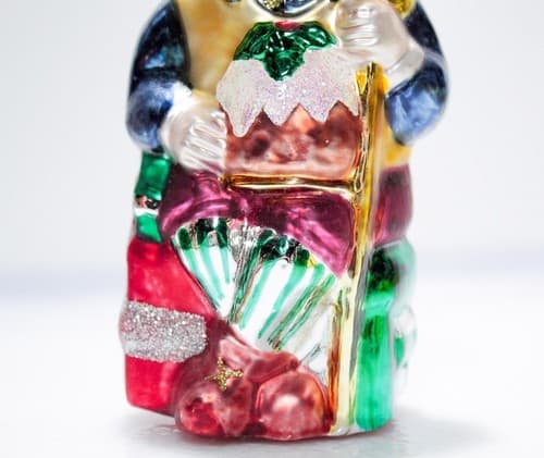 Vtg Dept. 56 Tiny Tim Christmas Carol Dickens Blonde Hair Glass Ornament - Thumbnail 3