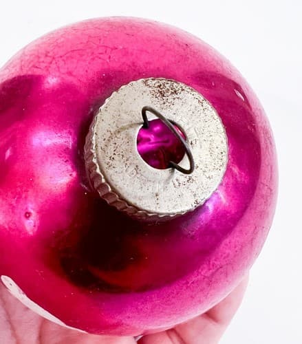 Vintage Mercury Glass Shiny Brite Pink Nursery Rhyme Christmas Ornament - Thumbnail 8