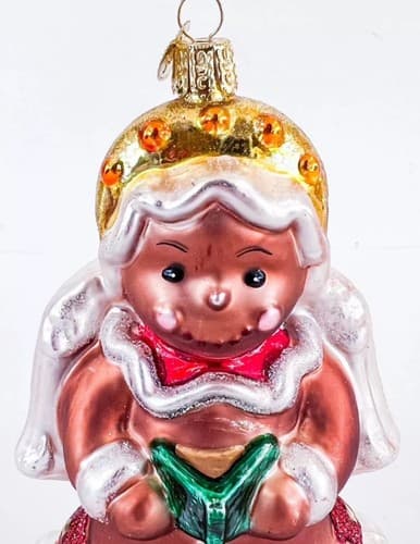 Vintage OWC Christmas 2003 Blown Glass Angel Gingerbread Cookie Ornament - Thumbnail 2