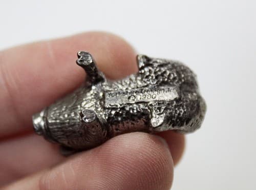 YORKSHIRE DESIGN INC Vintage Silver Miniature Pewter Pig Figurine 1980 - Thumbnail 4