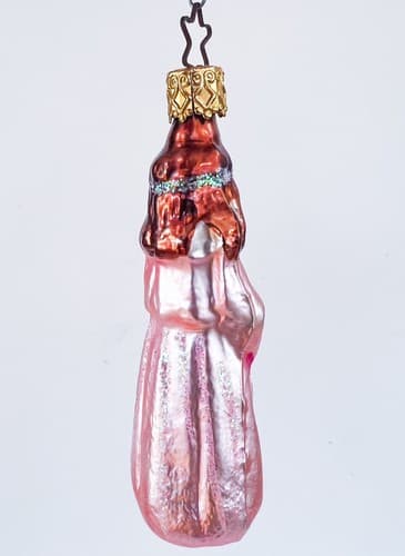 Vintage Inge Glas Germany Pink Praying Angel Blown Glass Christmas Ornament - Thumbnail 3
