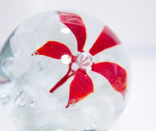 Vintage Art Glass Large Floral Tiger Lily Orange Paperweight Sculpture - Thumbnail 5