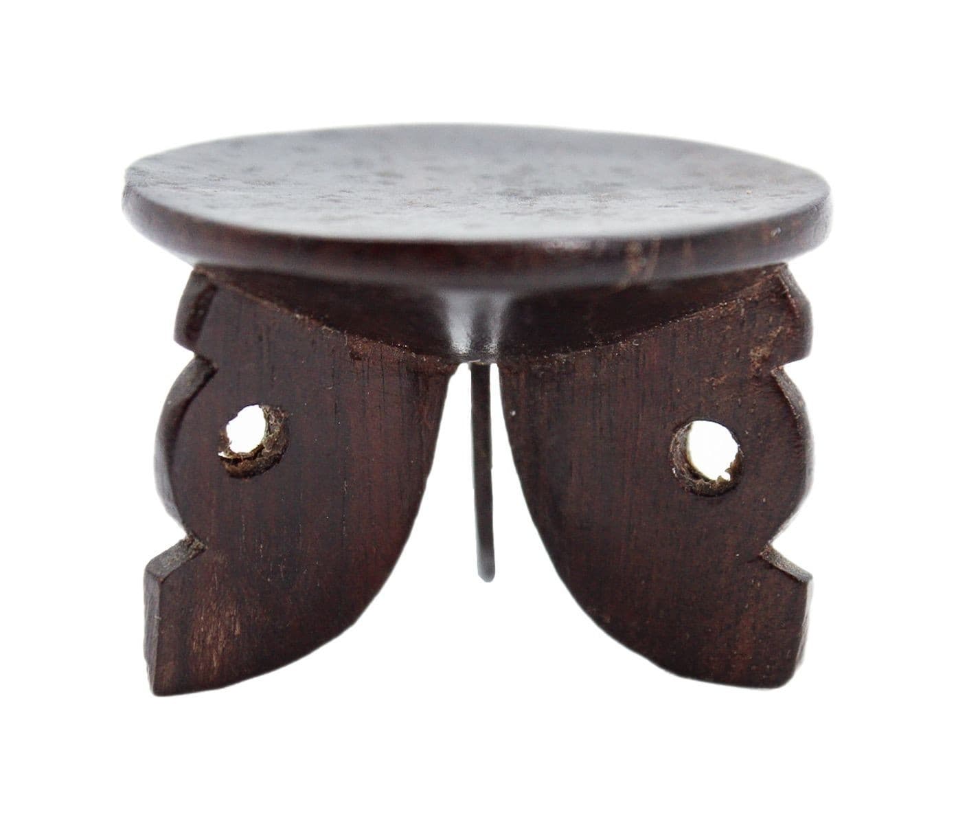 Vintage Handmade Dollhouse Furnite Solid Wood Stool/Plant Stand Table - Image 1