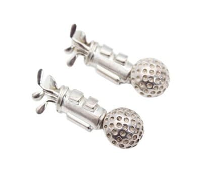 Vintage LINKS OF LONDON Marked Sterling Silver Golf Bag & Clubs Men's Cufflinks - Image 1