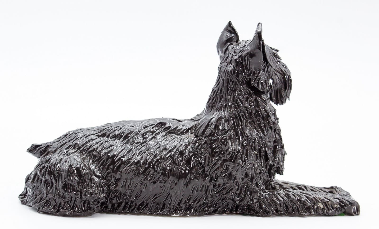 EVE PEARCE Handcrafted Black Schnauzer Porcelain Dog Figure Sculpture OOAK - Thumbnail 2