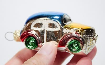 Vintage West Germany Multicolor Car Automobile Glass Christmas Ornament - Thumbnail 2
