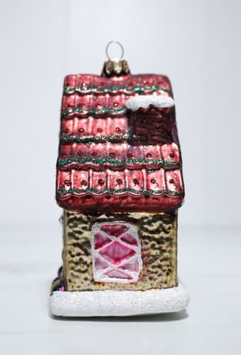 Vintage Summit Glass Gingerbread House Christmas Hanging Ornament - Thumbnail 3