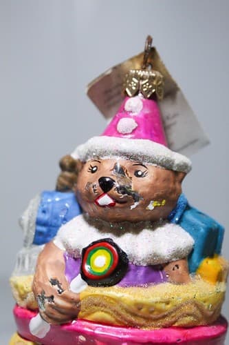 Vintage CHRISTOPER RADKO "Patchwork Wonders" Glass Christmas Ornament w/ Tag - Thumbnail 2