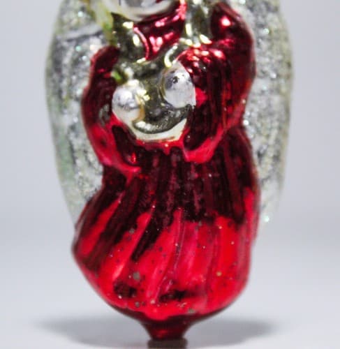 Vintage Hand Blown Glass Red Angel Christmas Ornament - Thumbnail 4