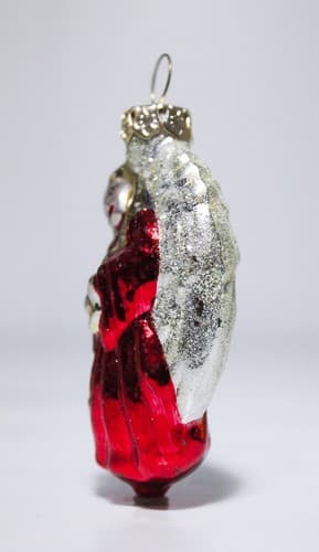 Vintage Hand Blown Glass Red Angel Christmas Ornament - Thumbnail 5