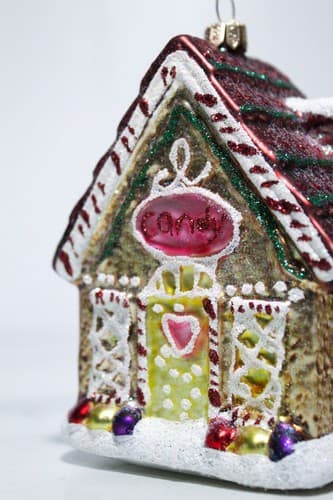 Vintage Summit Glass Gingerbread House Christmas Hanging Ornament - Thumbnail 2
