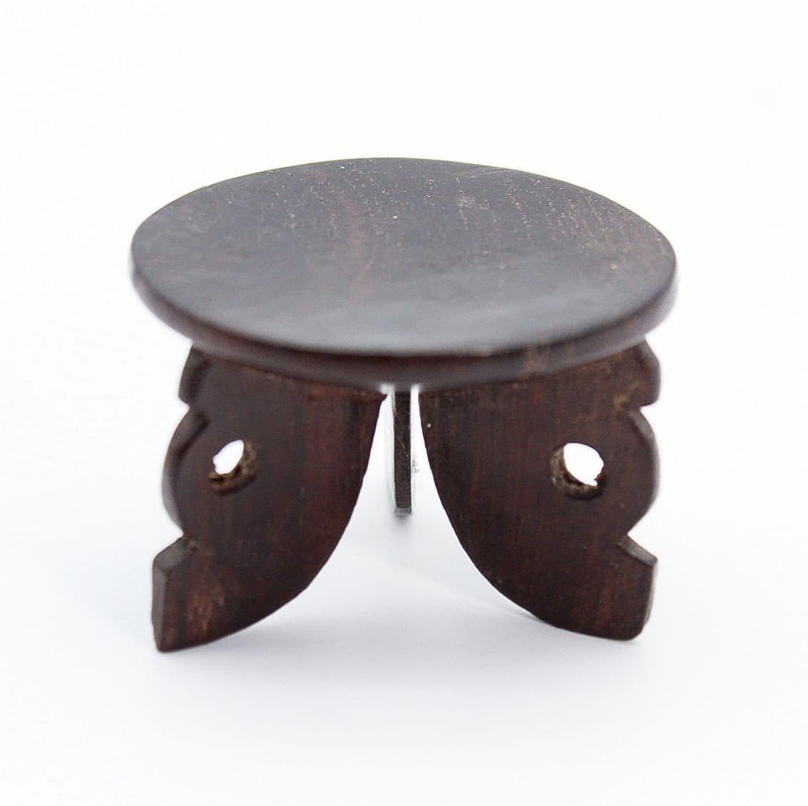 Vintage Handmade Dollhouse Furnite Solid Wood Stool/Plant Stand Table - Thumbnail 2