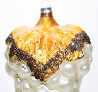 Antique West Germany White Grape Cluster Fruit Mercury Glass Christmas Ornament - Thumbnail 2