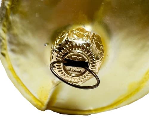 INGE GLASS West Germany Vintage Gold Mica Drum Motif Christmas Ornament - Thumbnail 4