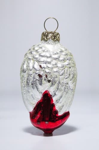 Vintage Hand Blown Glass Red Angel Christmas Ornament - Thumbnail 6