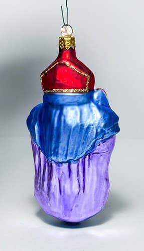 Vintage POLAND Blown Glass Hand Painted Wiseman Christmas Ornament - Thumbnail 4