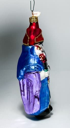Vintage POLAND Blown Glass Hand Painted Wiseman Christmas Ornament - Thumbnail 5