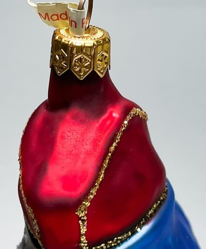 Vintage POLAND Blown Glass Hand Painted Wiseman Christmas Ornament - Thumbnail 6