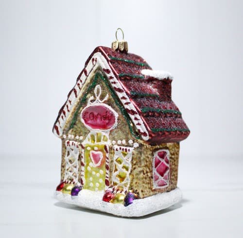 Vintage Summit Glass Gingerbread House Christmas Hanging Ornament - Thumbnail 6