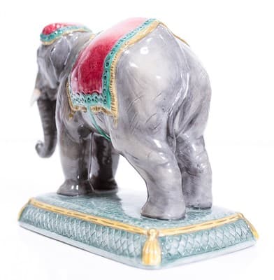 HALCYON DAYS Porcelain Hand Painted "Her Majesty The Queen" Elephant Figure - Thumbnail 3