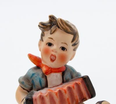 Hummel Goebel Boy With Accordion West Germany Vintage Porcelain Figurine TMK4 - Thumbnail 2
