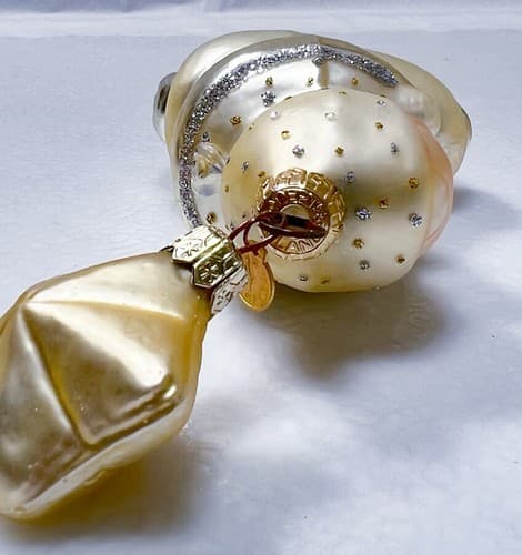 Vintage Dept. 56 Poland Snowbabies Baby Angel in Ice Skate Blown Glass Ornament - Thumbnail 6