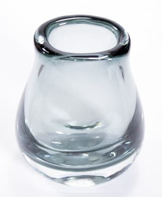 Mid-Century Smokey Grey Art Glass Hallmarked Thick Heavy Vase - Thumbnail 3