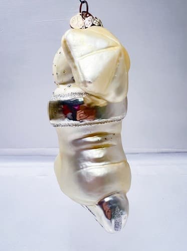 Vintage Dept. 56 Poland Snowbabies Baby Angel in Ice Skate Blown Glass Ornament - Thumbnail 4