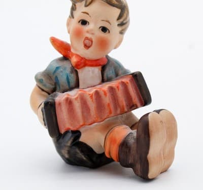 Hummel Goebel Boy With Accordion West Germany Vintage Porcelain Figurine TMK4 - Thumbnail 3