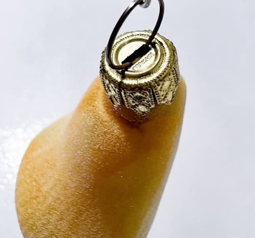 Vintage Germany Pear Fruit Wedge Christmas Glass Ornament - Thumbnail 6