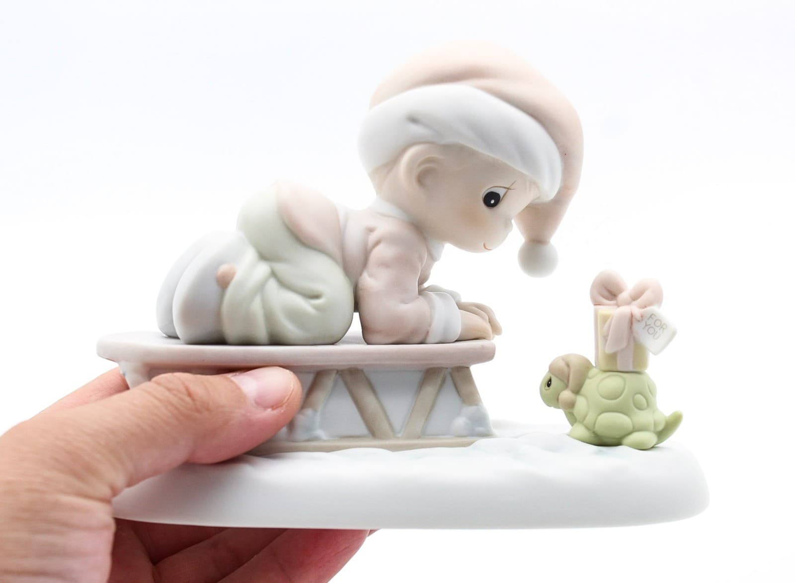 Precious Moments Bringing You A Merry Christmas Enesco Porcelain Figurine 1993 - Thumbnail 2