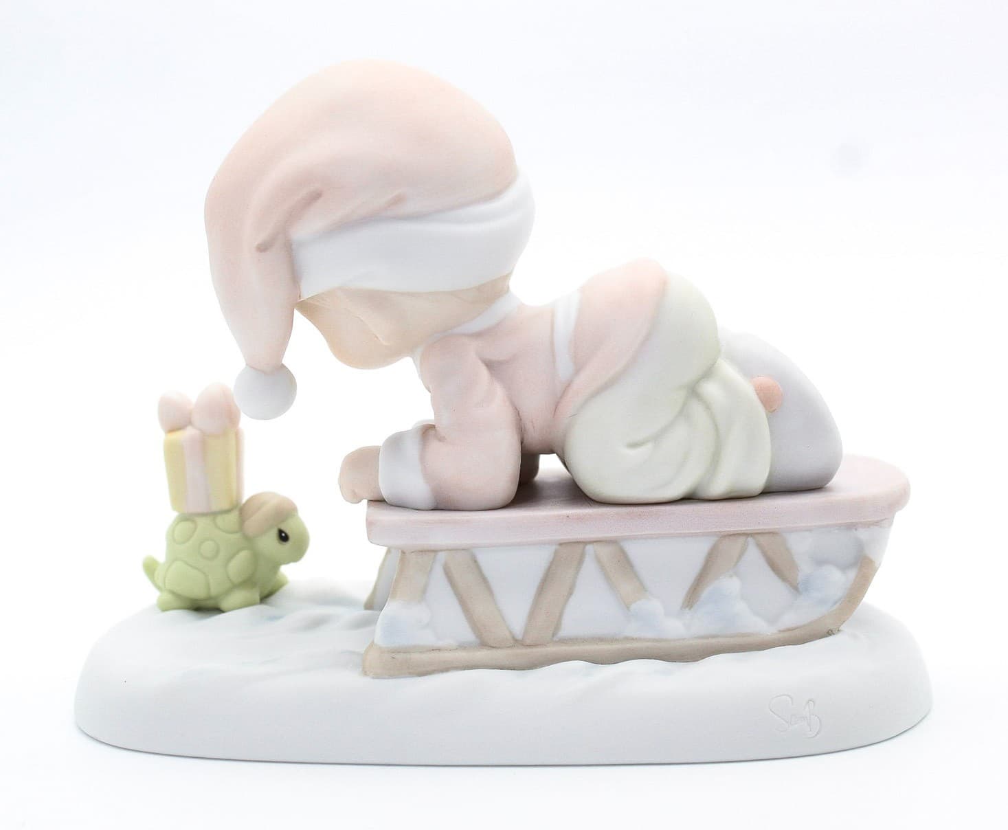 Precious Moments Bringing You A Merry Christmas Enesco Porcelain Figurine 1993 - Thumbnail 4
