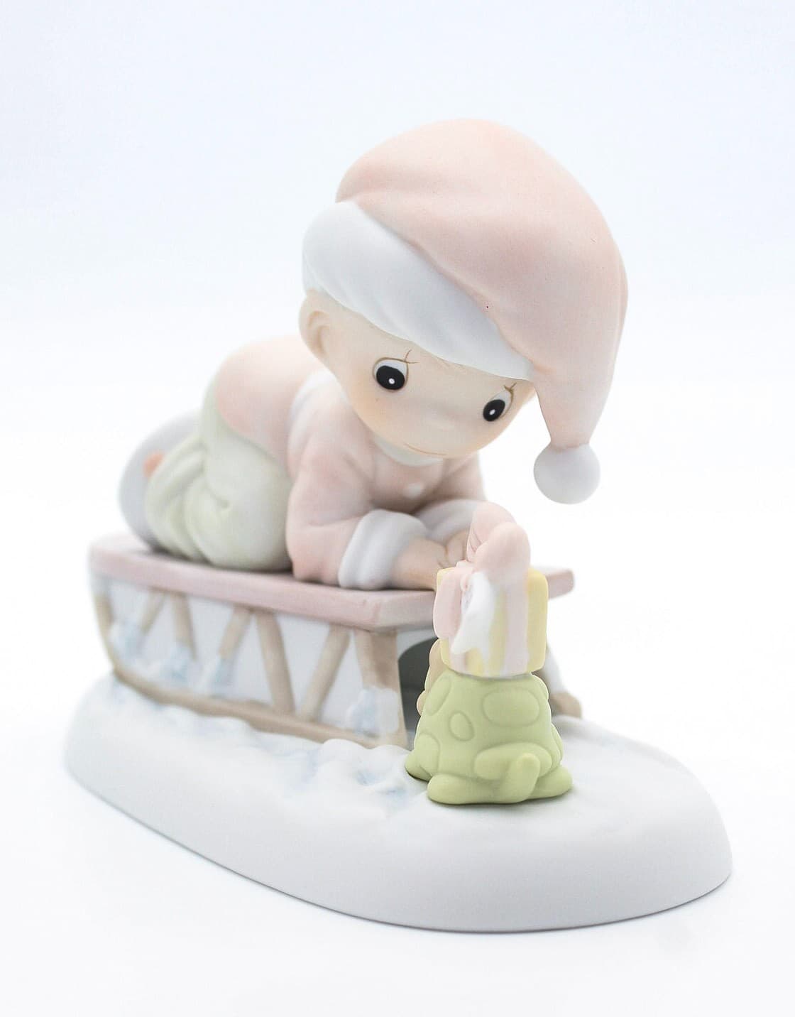 Precious Moments Bringing You A Merry Christmas Enesco Porcelain Figurine 1993 - Thumbnail 5