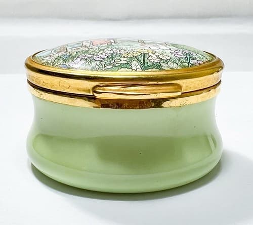 ENGLISH ENAMELS "The Poetry Of Love" Franklin Mint Hand Painted Trinket Box - Thumbnail 4