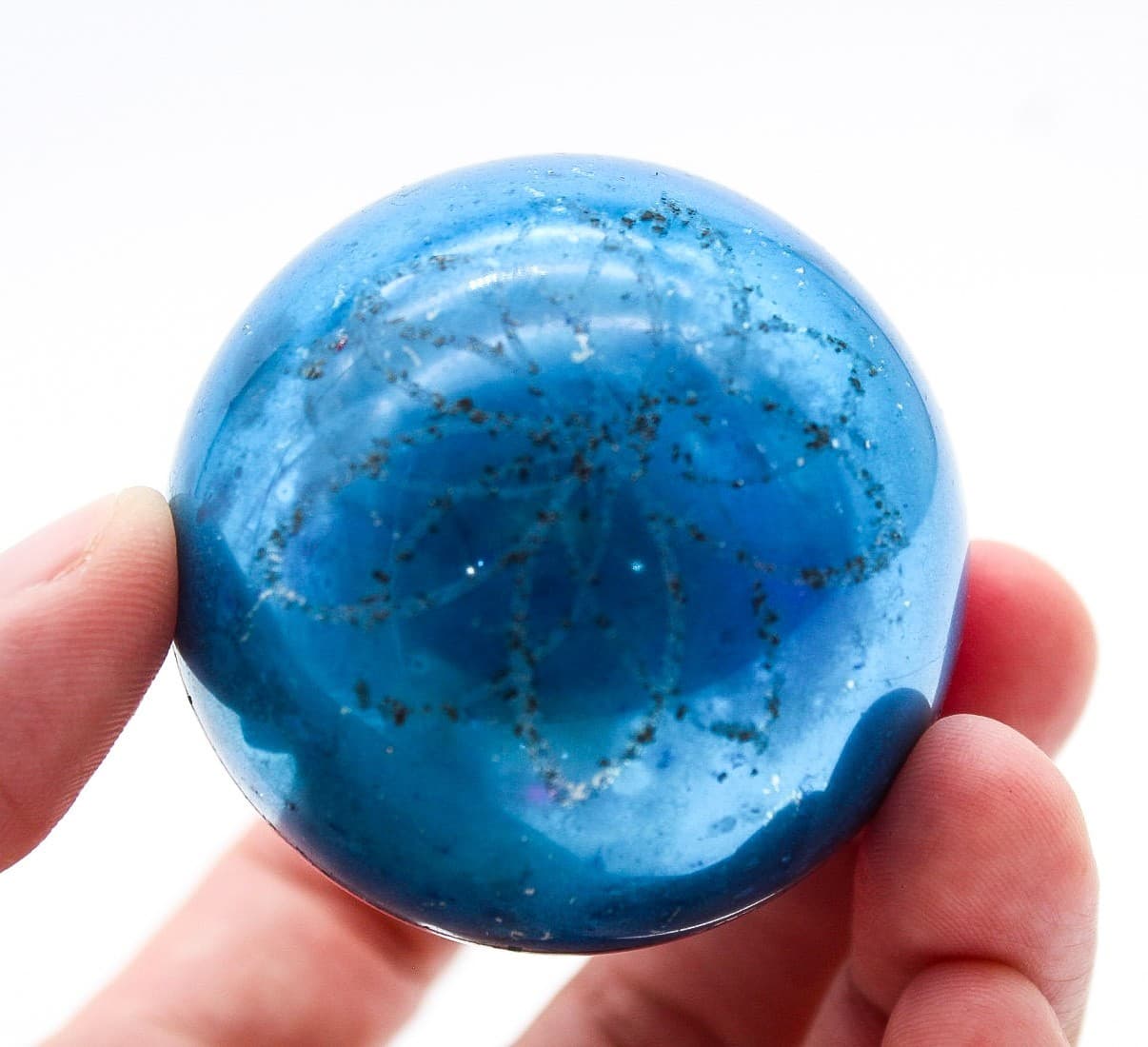 Vintage Made In Poland Mercury Glass Pink Blue Floral Christmas Ornament - Thumbnail 5