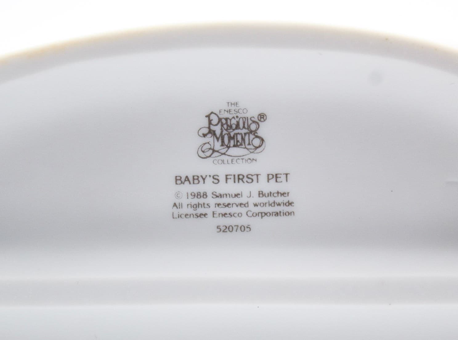 Precious Moments Baby's First Pet Enesco Porcelain Figurine 1988 - Thumbnail 6