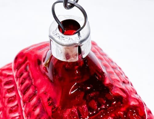 Antique Vintage Poland Blown Glass House Red Roof w/ Tree Christmas Ornament - Thumbnail 6