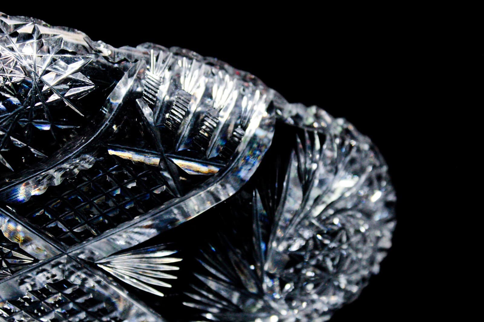 AMERICAN BRILLIANT ABP Antique Deep Cut Crystal Celery Serving Dish Bowl - Thumbnail 7