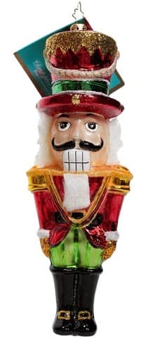 CHRISTOPHER RADKO " Nutty But Nice" Soldier Glass Christmas Ornament w/ Tag - Image 1