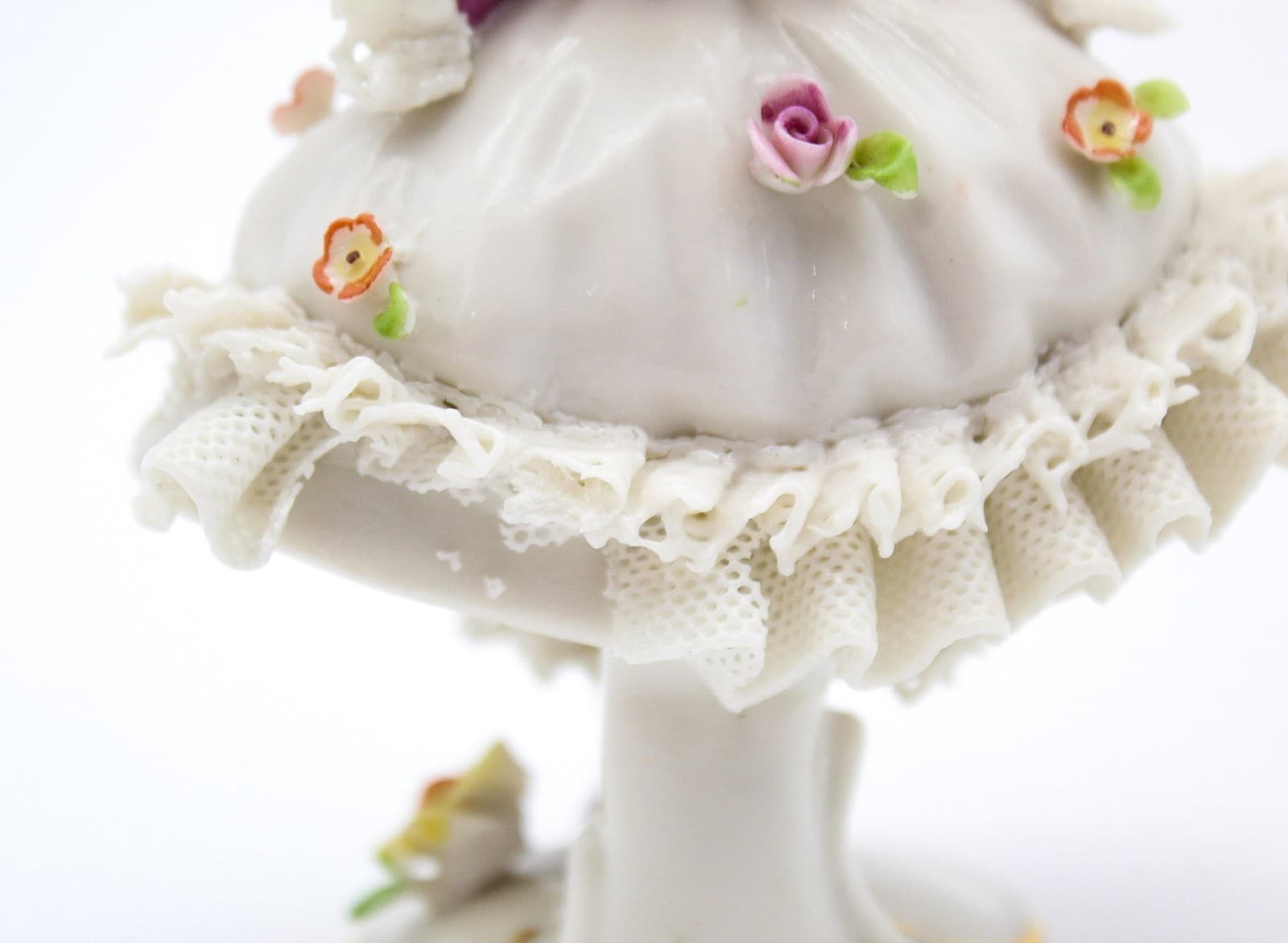 Frankenthal Friedrich Wilhelm Wessel Germany Hand Painted Laced Girl Figurine 5" - Thumbnail 6