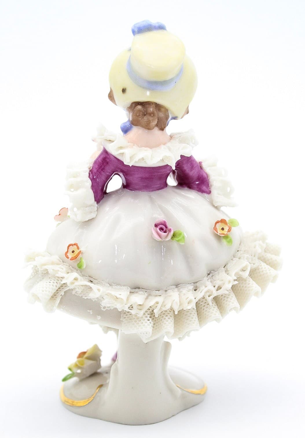 Frankenthal Friedrich Wilhelm Wessel Germany Hand Painted Laced Girl Figurine 5" - Thumbnail 8