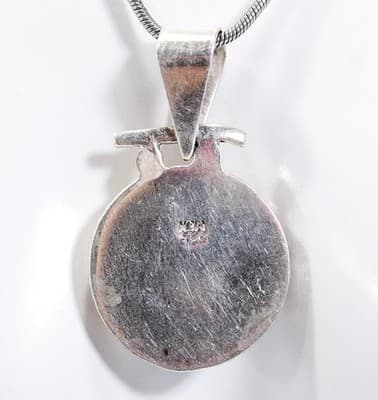 Vintage 925 Sterling Silver Natural Turquoise Pendant Necklace Made In Mexico - Thumbnail 4