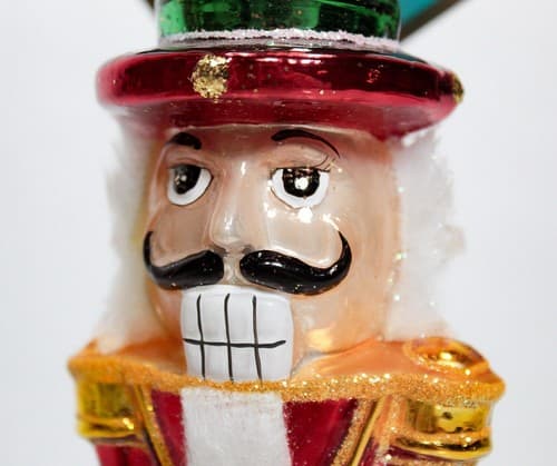 CHRISTOPHER RADKO " Nutty But Nice" Soldier Glass Christmas Ornament w/ Tag - Thumbnail 4