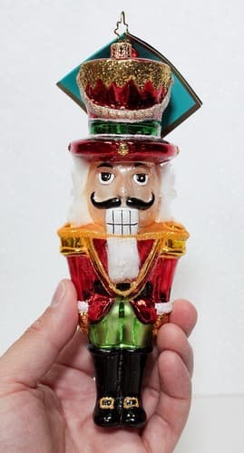 CHRISTOPHER RADKO " Nutty But Nice" Soldier Glass Christmas Ornament w/ Tag - Thumbnail 2